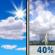 Today: A 40 percent chance of showers and thunderstorms, mainly after 3pm.  Mostly sunny, with a high near 93. North wind around 5 mph becoming calm. 