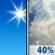 Friday: Scattered showers and thunderstorms after noon.  Sunny through mid morning, then becoming partly sunny, with a high near 91. Light and variable wind becoming west 10 to 15 mph in the morning.  Chance of precipitation is 40%.