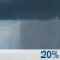 Today: A 20 percent chance of showers after 9am.  Partly sunny, with a high near 67. North wind around 5 mph becoming south in the afternoon. 